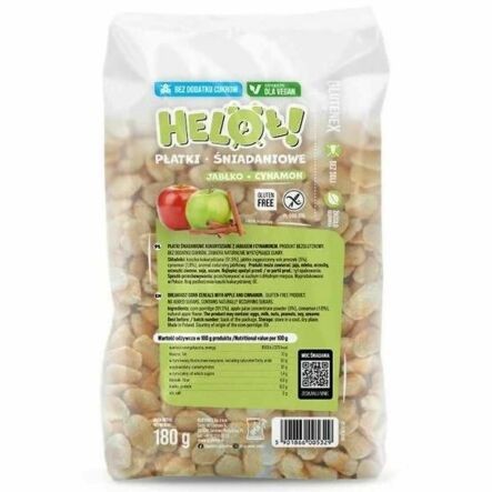 Płatki Jabłko & Cynamon Bezglutenowe Bez Dodatku Cukru 180 g - Heloł!