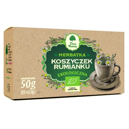 Koszyczek Rumianku EKO 50 g (25x 2 g) - Dary Natury