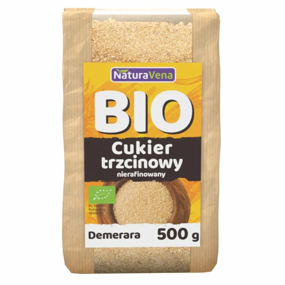 Cukier Trzcinowy Nierafinowany Bio 500 g NaturAvena