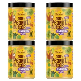 4 x Masło Orzechowe Crunchy 1 kg - OstroVit - Krem Orzechowy 100%
