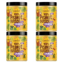 4 x Masło Orzechowe Crunchy 1 kg - OstroVit - Krem Orzechowy 100%