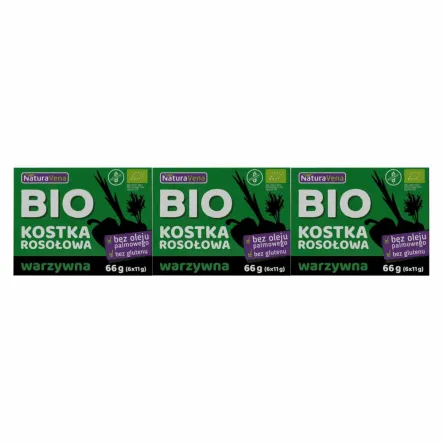3 x Kostka Rosołowa Warzywna Bio 66 g - NaturAvena