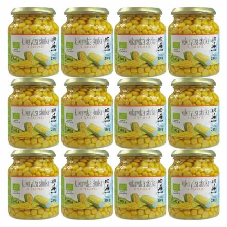 12 x Kukurydza Słodka W Zalewie W Słoiku Bio 230 g Bio Europa
