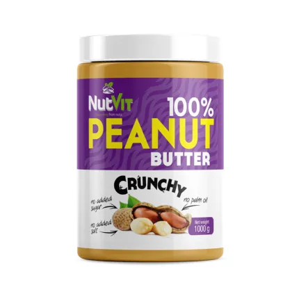 100% Masło Orzechowe Crunchy 1 kg -  NutVit 