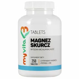 Magnez Skurcz (Magnez + Potas + B6) 250 Tabletek - MyVita 