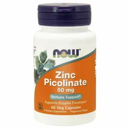 Pikolinian Cynku 50 mg 120 Kapsułek Wegetariańskich - NOW