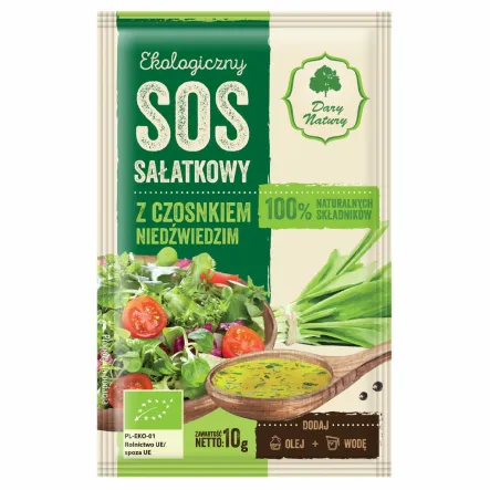 Sos Sałatkowy z Czosnkiem Niedźwiedzim Bio 10 g - Dary Natury 
