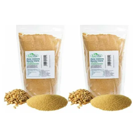 2 x Siemię Lniane Złote Mielone Odtłuszczone 1 kg - EOOVITA