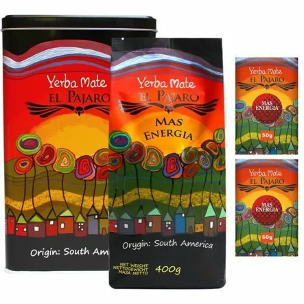Yerbera Puszka +Mate El Pajaro Mas Energia 500 g - Wyprzedaż