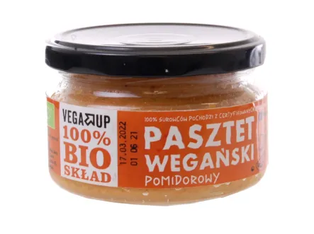Bio Pasztet Wegański Pomidorowy 190 g - VegaUp - Wyprzedaż