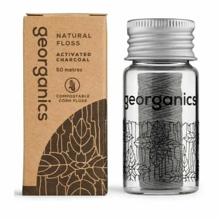 Nić Dentystyczna Naturalna Kompostowalna z Węglem Aktywnym 50 m - Georganics