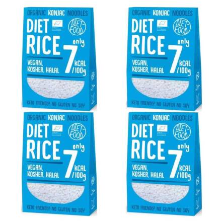 4 x Makaron Konjac Bio Organic Diet Rice 300 g - Diet Food