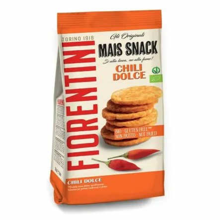 Krążki Kukurydziane Słodkie Chili Bezglutenowe Bio 50 g - Fiorentini