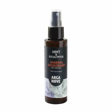 Dezodorant Mineralny Ałunowy Do Ciała i Stóp MIĘTA EUKALIPTUS Spray 100 ml - Arganove