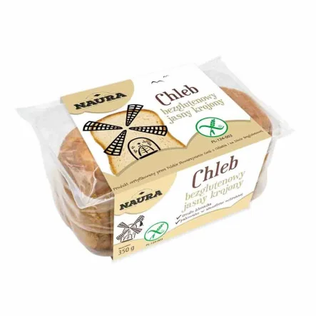 Chleb Bezglutenowy Jasny Krojony 350 g - Naura - Przecena Krótka Data Minimalnej Trwałości