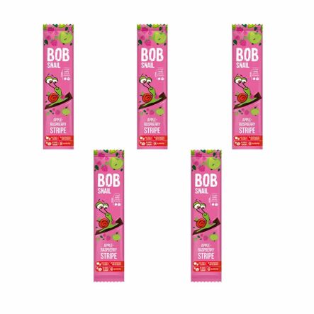 5 x Przekąska Jabłkowo - Malinowa Bez Dodatku Cukru 14 g - Bob Snail