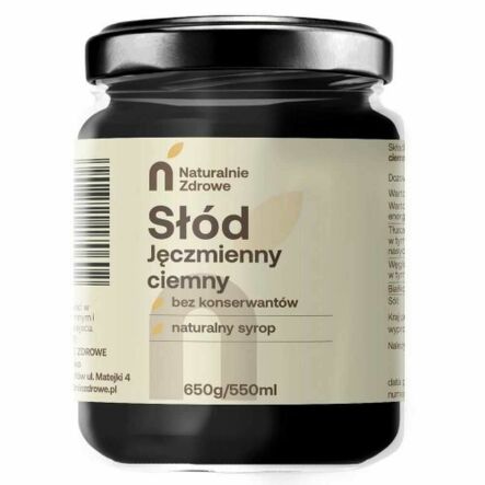 Słód Syrop Jęczmienny Ciemny 650 g (550 ml) - Naturalnie Zdrowe
