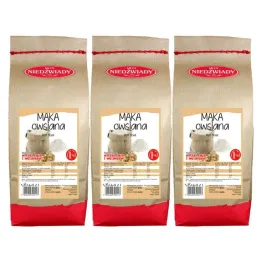3 x Mąka Owsiana Pełnoziarnista Typ 2000 1 kg - Młyn Niedźwiady