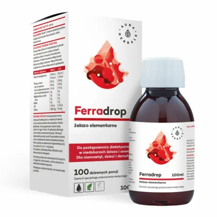 Ferradrop - Żelazo Elementarne (Zawiesina) Płyn ŻSPM 100 ml - Aura Herbals