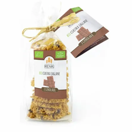Ciastka Jaglane z Czekoladą Bezglutenowe Bio 150 G Irenki - Przecena Krótka Data Minimalnej Trwałości