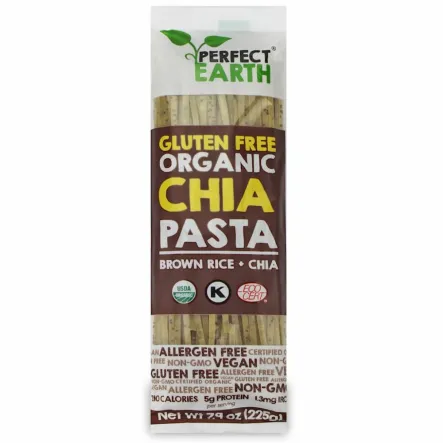 Makaron Ryżowy z Ryżem Brązowym i Chia Bezglutenowy Bio 225 g - Perfect Earth