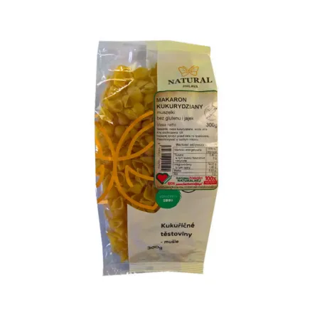 Makaron Kukurydziany Muszelka Bezglutenowy 300 g Natural