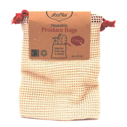 Zestaw Bawełnianych Woreczków do Żywności (2 Sztuki) - Yogi Tea