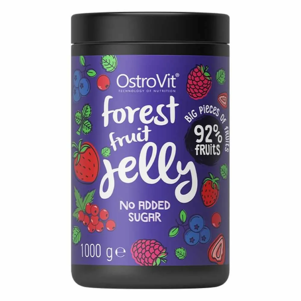 Owoce Leśne w Żelu Bez Dodatku Cukru Forest Fruit Jelly 1 kg - OstroVit - z Erytrytolem, Keto