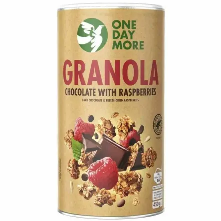 Granola Czekoladowa z Malinami 450 g - One Day More