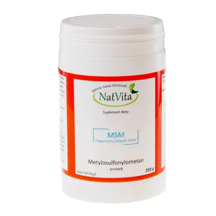MSM (metylosulfonylometan) Proszek 250 g Natvita - Wyprzedaż