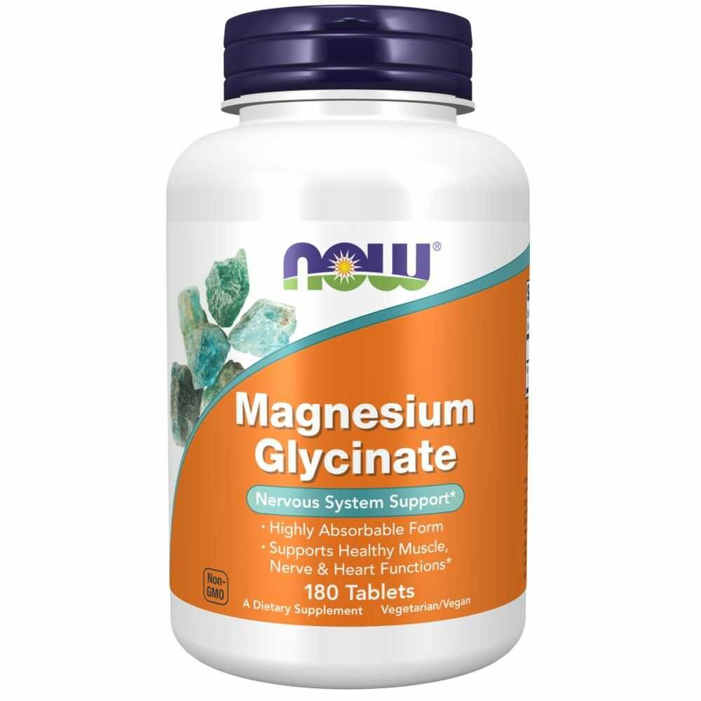 Magnez Glicynian 180 Tabletek - Now