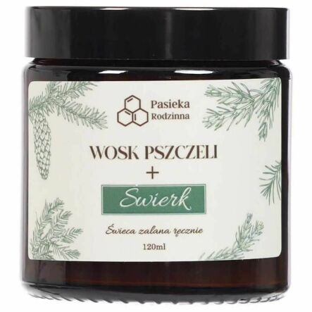 Świeca z Wosku Pszczelego ŚWIERK 120 ml - Pasieka Rodzinna