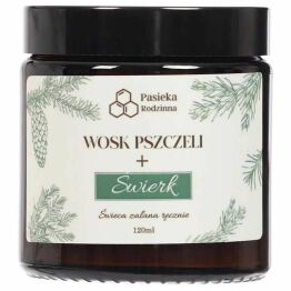 Świeca z Wosku Pszczelego ŚWIERK 120 ml - Pasieka Rodzinna