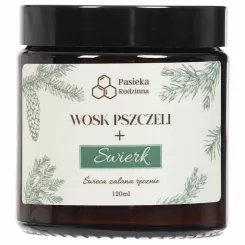 Świeca z Wosku Pszczelego ŚWIERK 120 ml - Pasieka Rodzinna