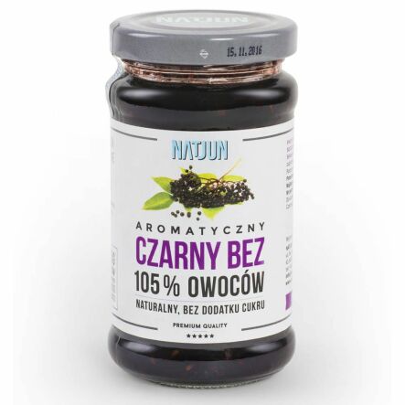PRODUKT WYCOFANY Z OFERTY Czarny Bez Bez Cukru 105% Owoców 220 g Natjun 