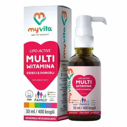 Multiwitamina Dla Dzieci i Dorosłych Lipo-Active 30 ml - MYVITA