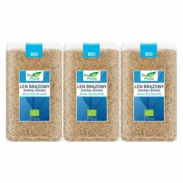 3 x Len Brązowy Siemię Lniane Nasiona Lnu Bio 1 kg Bio Planet