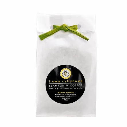 Szampon w Kostce TRAWA CYTRYNOWA Refill 70 g - Miodowa Mydlarnia - Przecena Krótka Data Minimalnej Trwałości