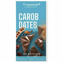 Tabliczka Kakaowa Karob - Daktyle Bezglutenowa Bio 60 g - Benjamissimo
