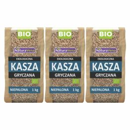 3 x Kasza Gryczana Niepalona Bio 1 kg - NaturAvena