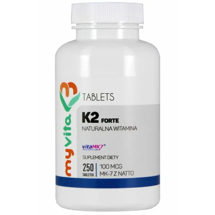 Witamina K2 MK-7 z Natto 100 mcg 250 Tabletek - MyVita - Wyprzedaż