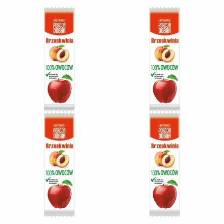 4 x Przekąska Jabłko and  Brzoskwinia Bez Dodatku Cukru 16 g - Porcja Dobra