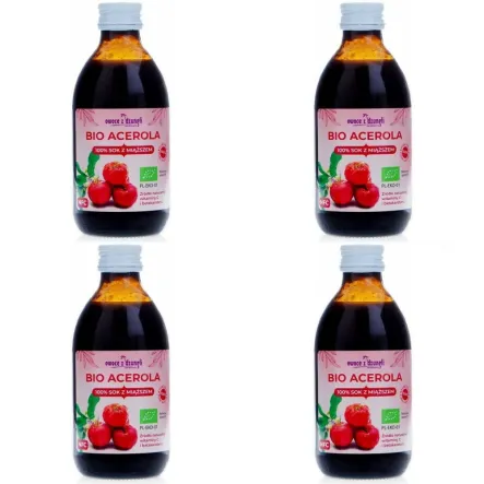 Ekologiczny Sok z Miąższem z Aceroli 1L (4 x 250 ml) - Owoce z Dżungli