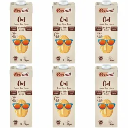 6 x Napój Owsiany Bez Dodatku Cukru Bio 1 l - Ecomil