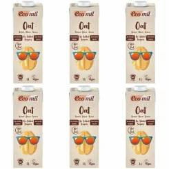 6 x Napój Owsiany Bez Dodatku Cukru Bio 1 l - Ecomil