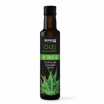 Olej Konopny Tłoczony na Zimno Bio 250 ml - Biooli