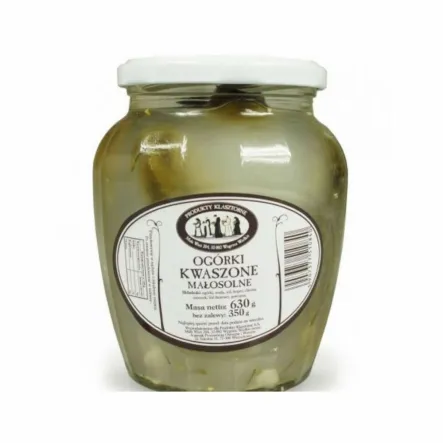 Ogórki Kwaszone Małosolne 630 g (350 g) - Produkty Klasztorne - Wyprzedaż