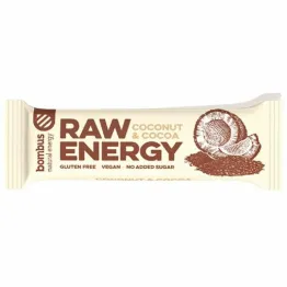 Baton RAW ENERGY Kokos - Kakao 50 g - Bombus
