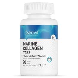 Marine Collagen + Kwas Hialuronowy + Witamina C 90 Tabletek - OstroVit 