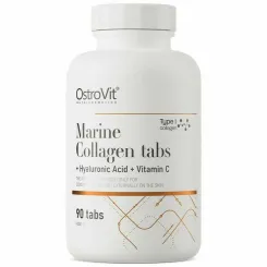 Kolagen Morski + Kwas Hialuronowy + Witamina C 90 Tabletek - OstroVit